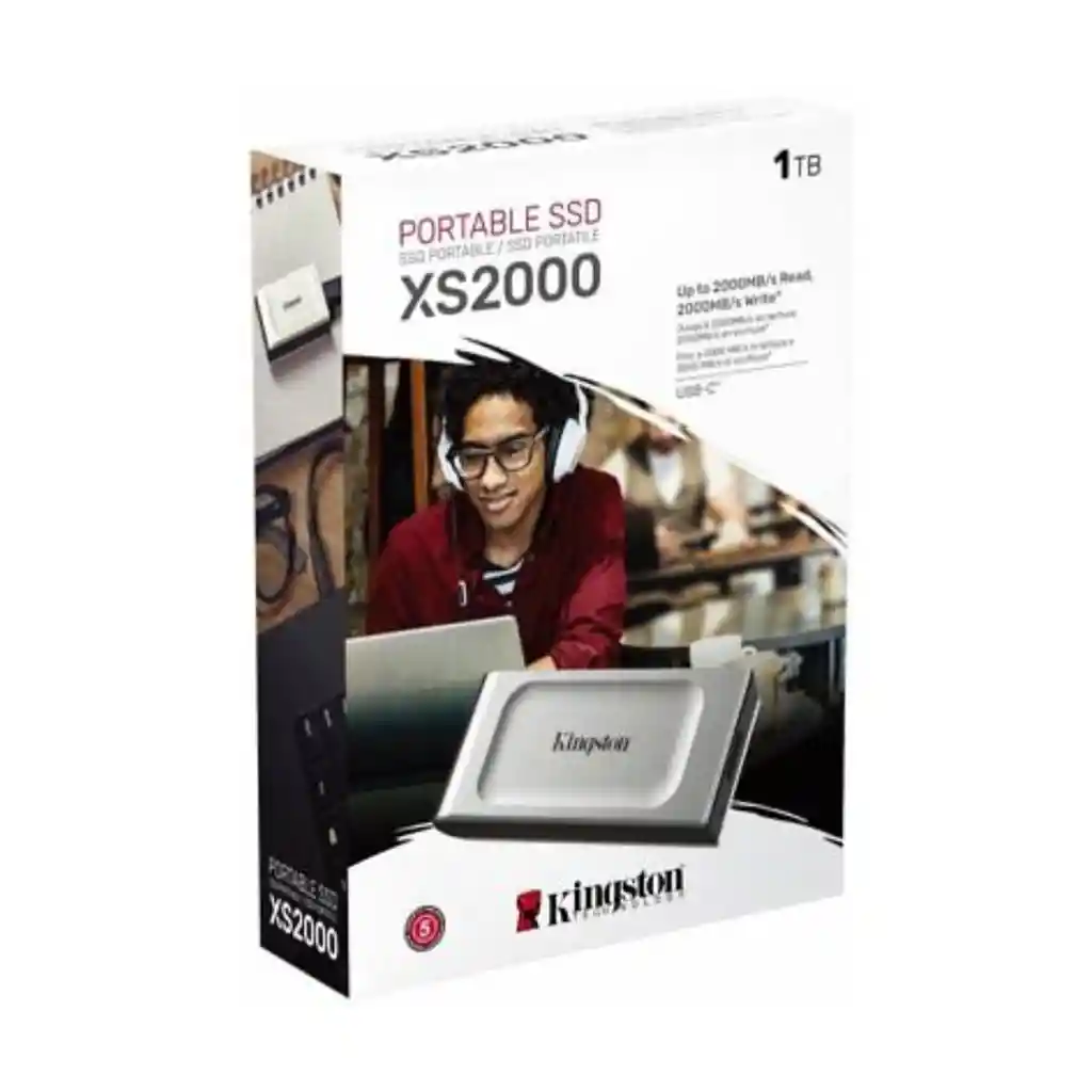 Unidad Solida Portable Kingston Ssd Xs2000 1000gb Usb 3.2 Color Plateado