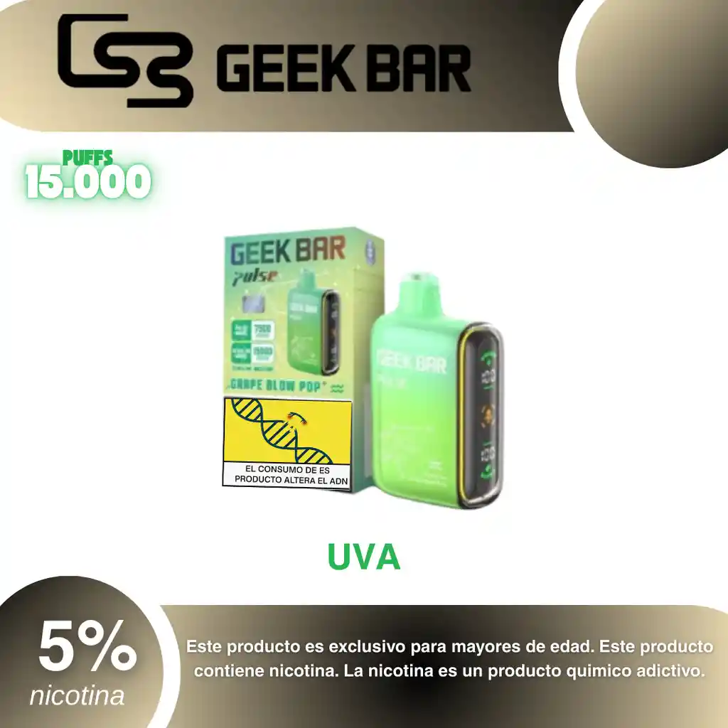 Vape Geek Bar Pulse 15.000, Grape B Pop 5%