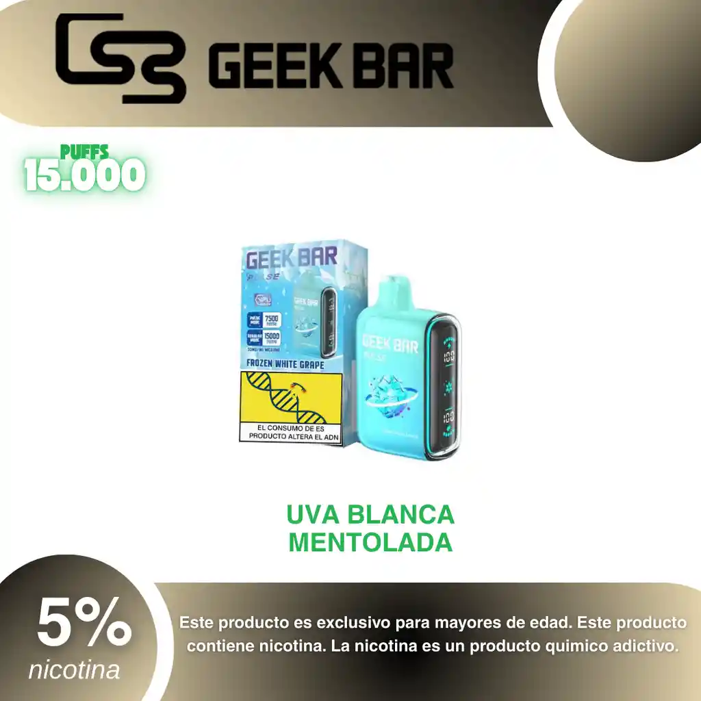 Vape Geek Bar Pulse 15.000, Frozen White Grape 5%