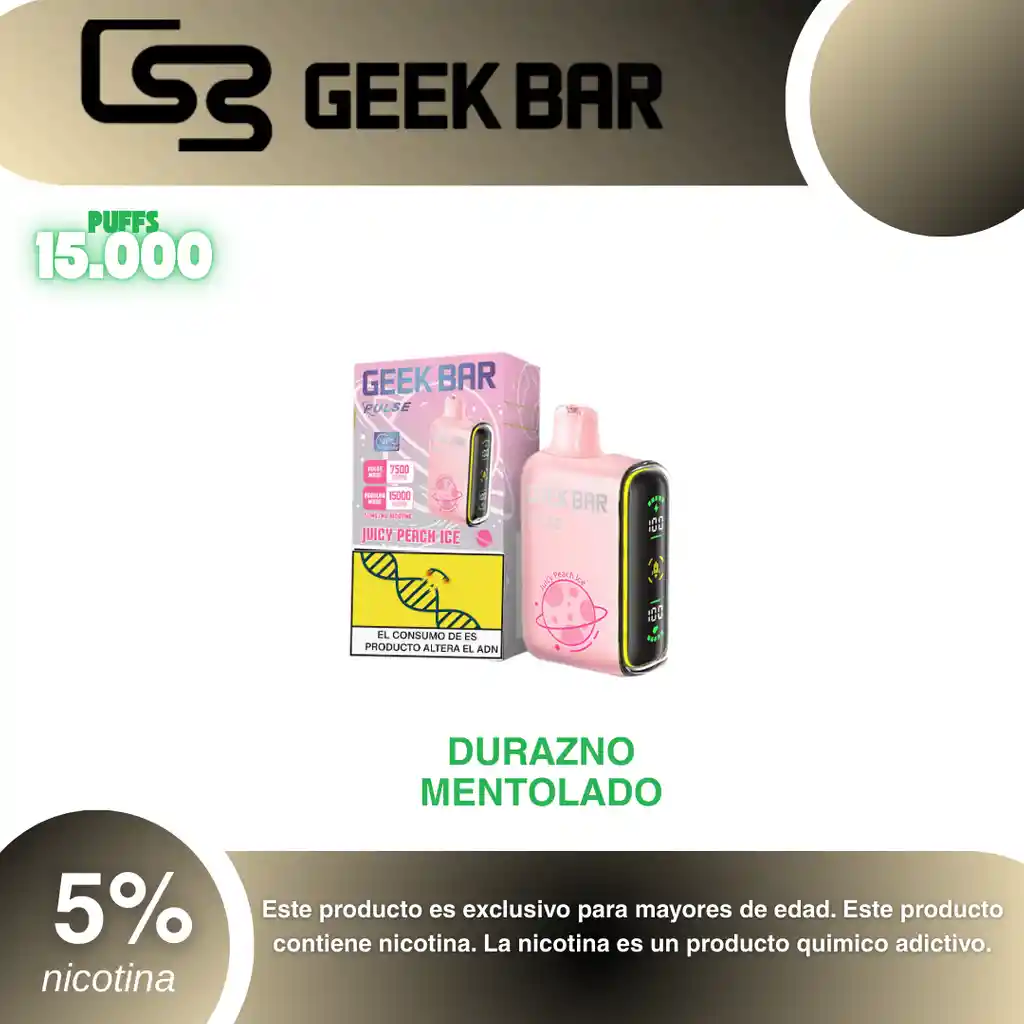 Geek Bar Pulse 15.000, Juicy Peach Ice