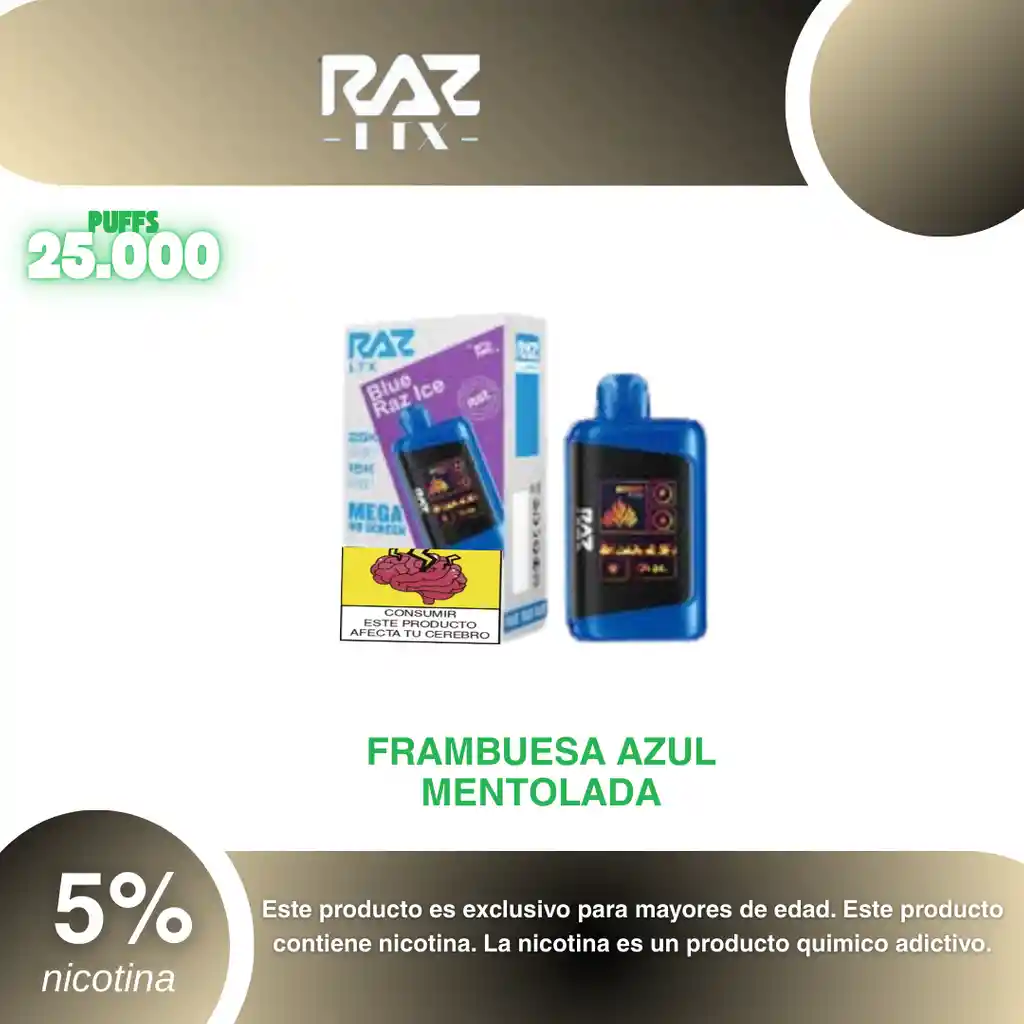 Raz Ltx 25.000 Puffs, Blue Raz Ice 5%