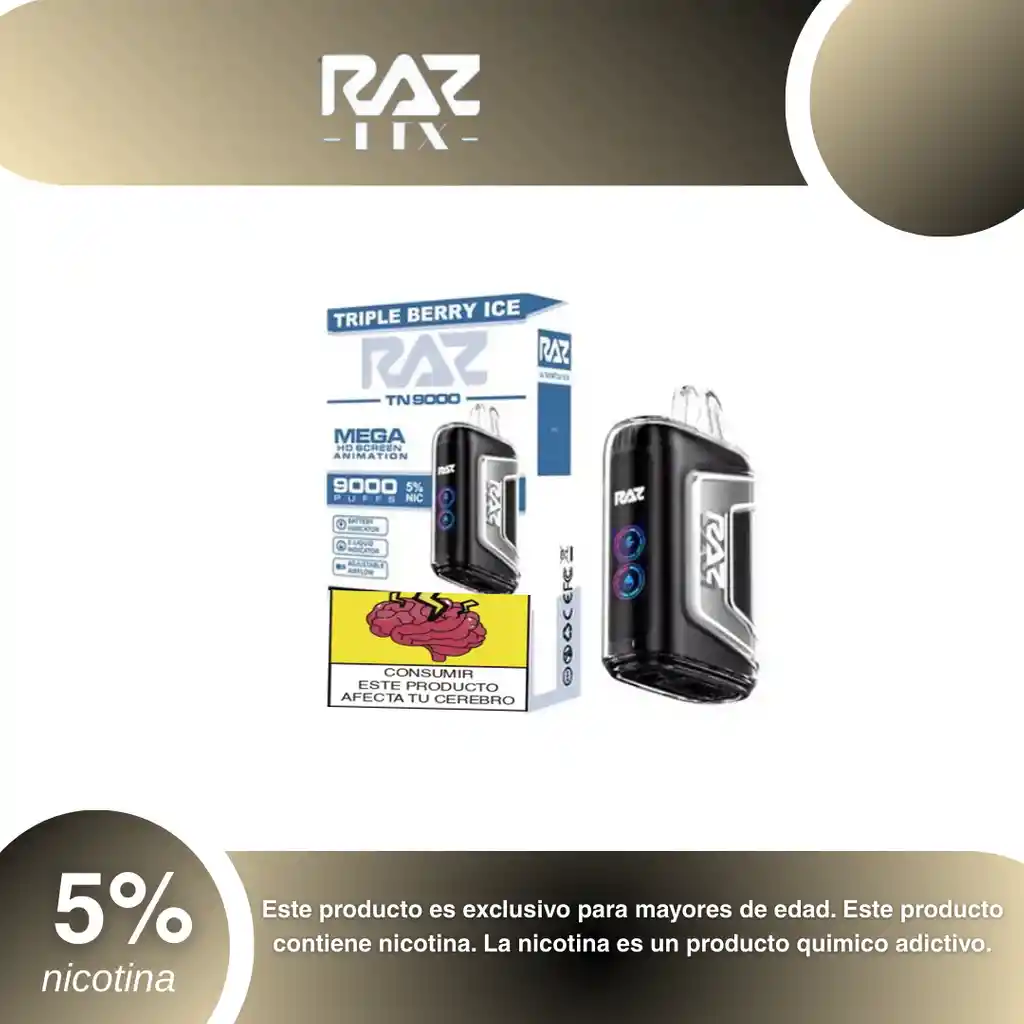 Raz Tn 9.000, Triple Berry Ice 5%