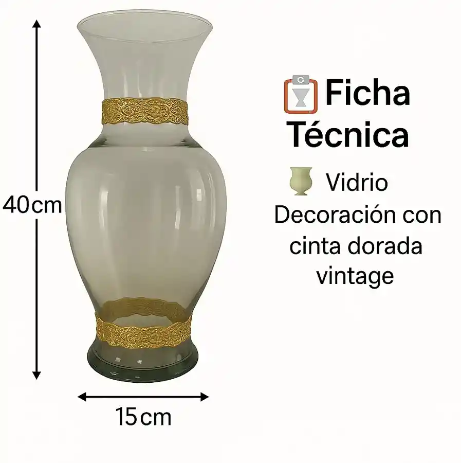 Florero Jarrón De Vidrio (atlantis I)