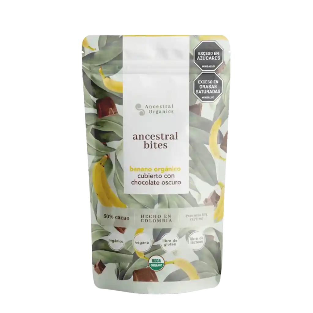 Banano Cubierto En Chocolate Oscuro Orgánico