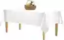 Mantel En Plástico Blanco Rectangular Reutilizable