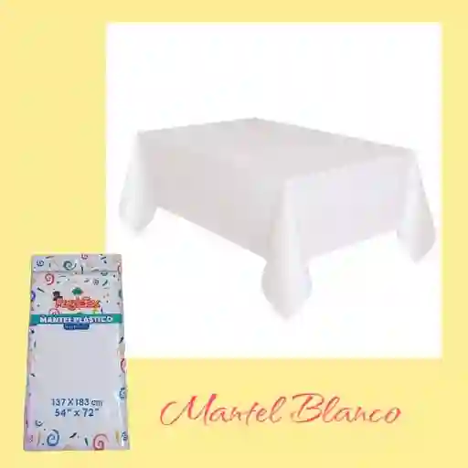 Mantel En Plástico Blanco Rectangular Reutilizable