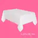 Mantel En Plástico Blanco Rectangular Reutilizable