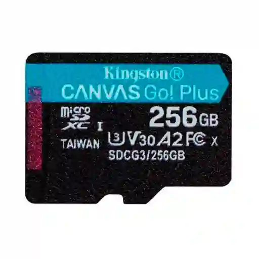Memoria Microsd Kingston Canvas Go Plus 256gb U3 V30 Con Adaptador