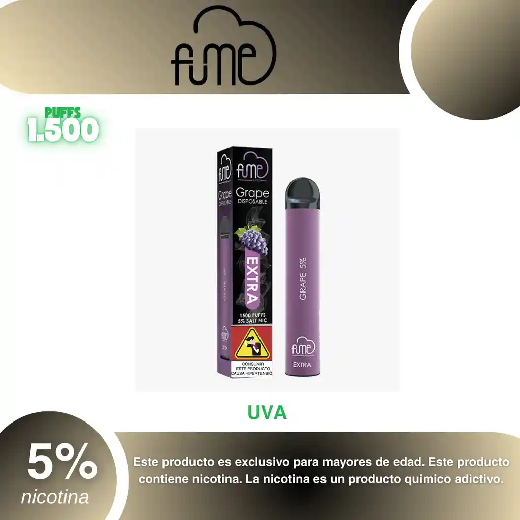Fum3 Extra 1.500, Grape 5%