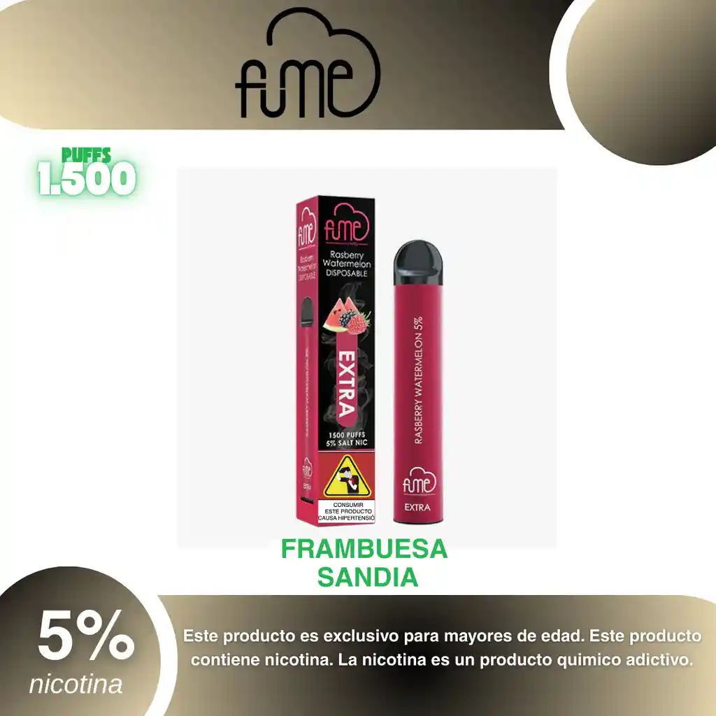 Vape Fum3 Extra 1.500, Raspberry Watermelon