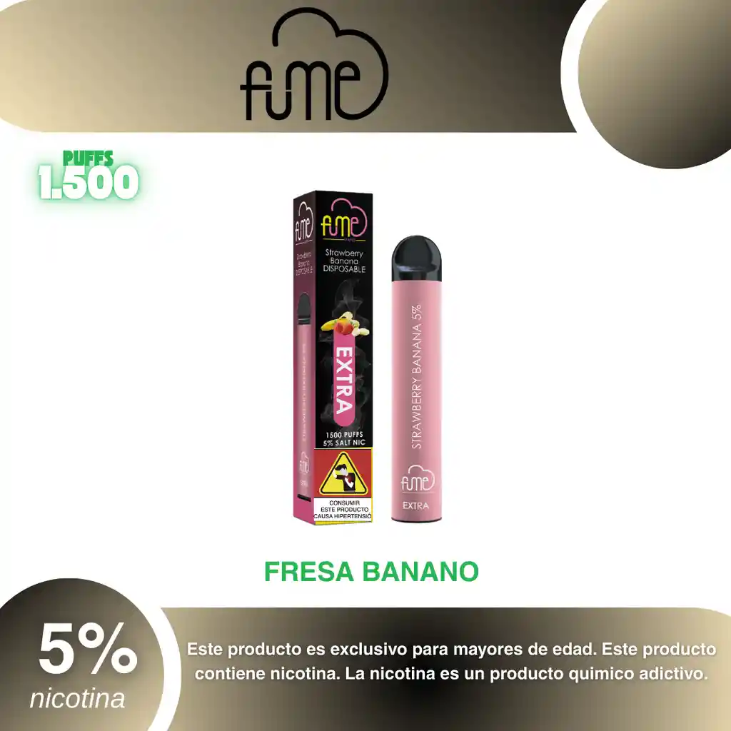 Fum3 Extra 1.500, Strawberry Banana 5%