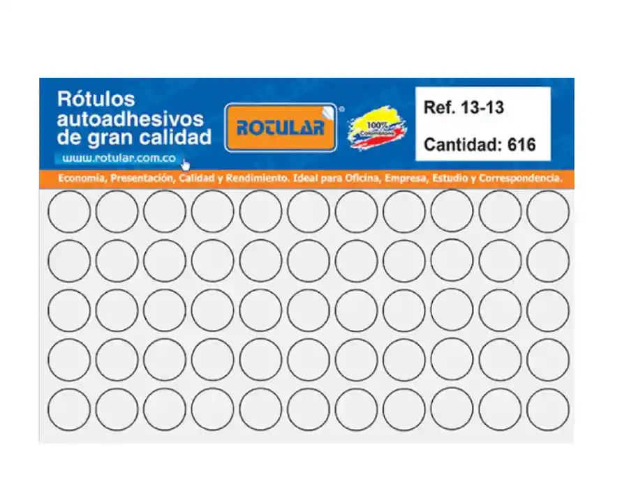 Rótulo Adhesivo Blanco Mate 13x13 Mm – Pack De 616 Unidades 1und