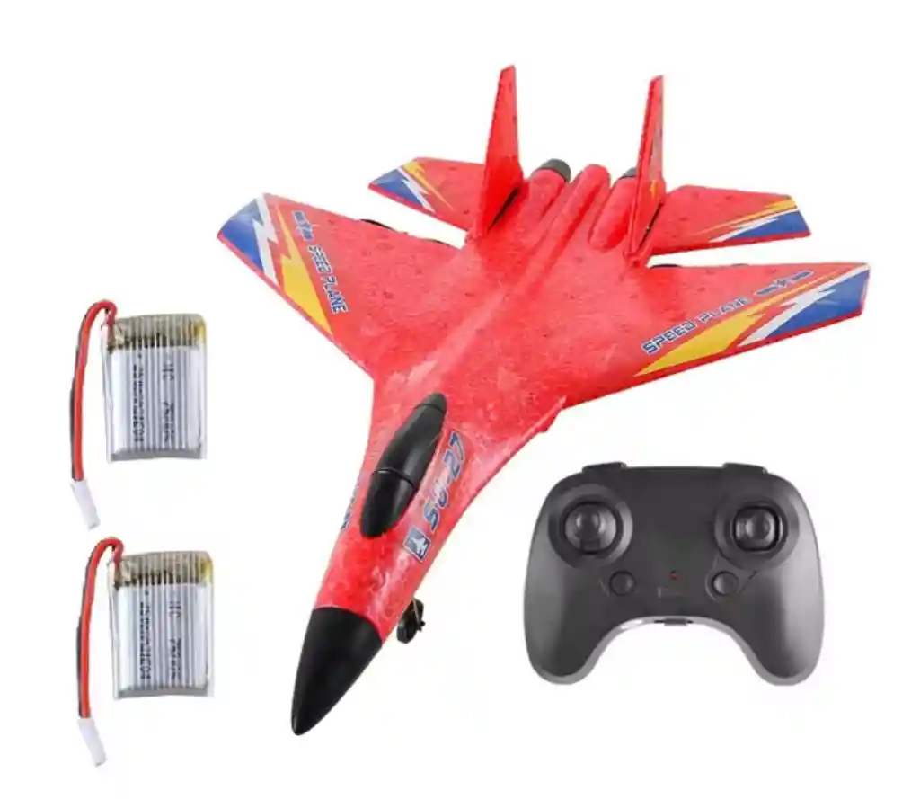 Juguete Control Remoto Su27 Rc Avión De Espuma Con Baterías Recargables