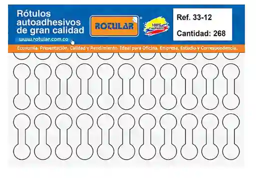 Rótulo Adhesivo Blanco Mate 33 X 12 Mm – Paquete 264 Unidades