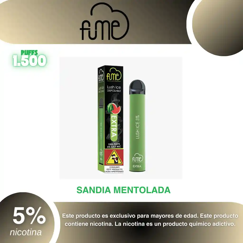 Fum3 Extra 1.500 Pufs, Lush Ice 5%