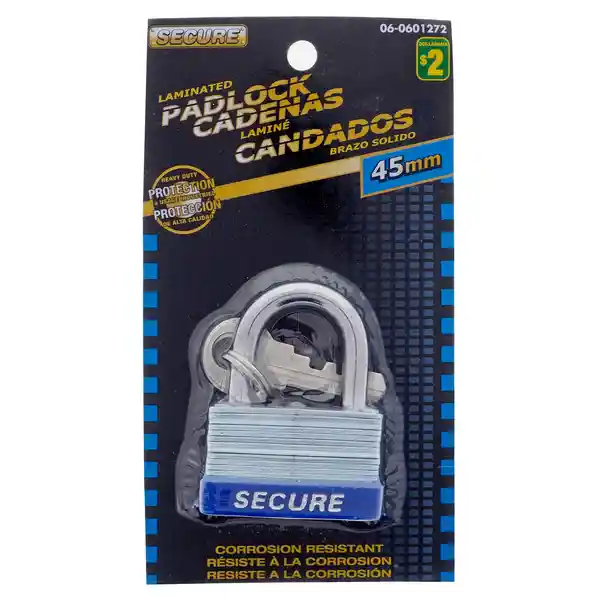 1 Candado Metalico Anti Corrosion De 45mm Con 2 Llaves De Seguridad