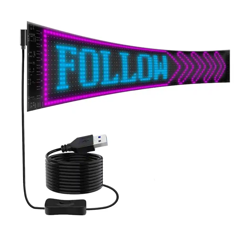 Letrero Flexible Led Para Carro Reprogramable 37x9cm