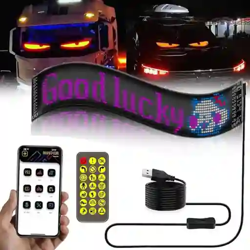 Letrero Flexible Led Para Carro Reprogramable 37x9cm