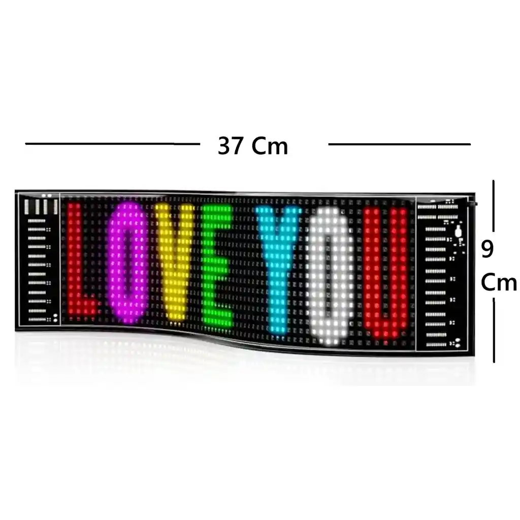 Letrero Flexible Led Para Carro Reprogramable 37x9cm