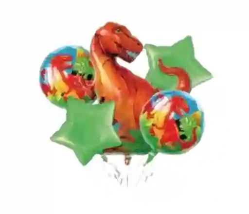 Set Globos Metalizado De Dinosaurio