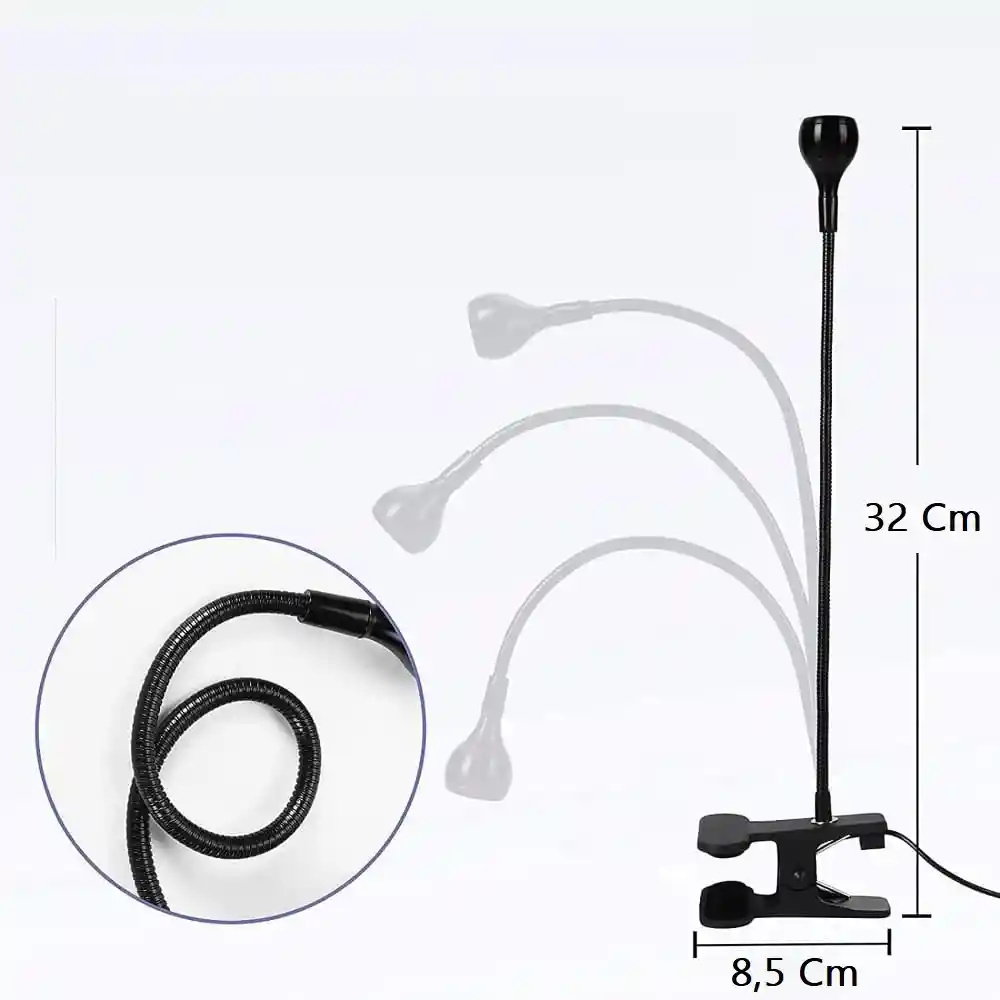 Lampara Uv Para Uñas Ajustable Ultravioleta 360° Flexible