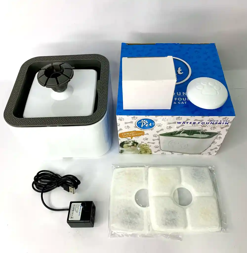 Fuente Blanca De Agua Bebedero Para Gatos