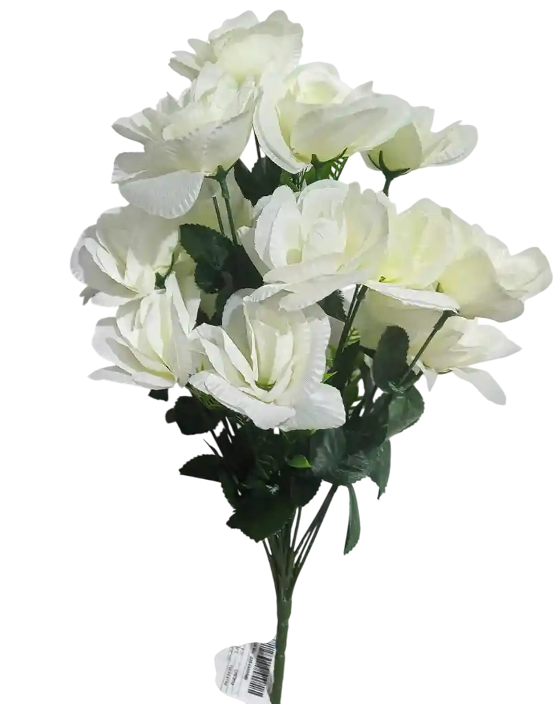 Ramo Arreglo Bouquet De 18 Flores Artificiales Blancas