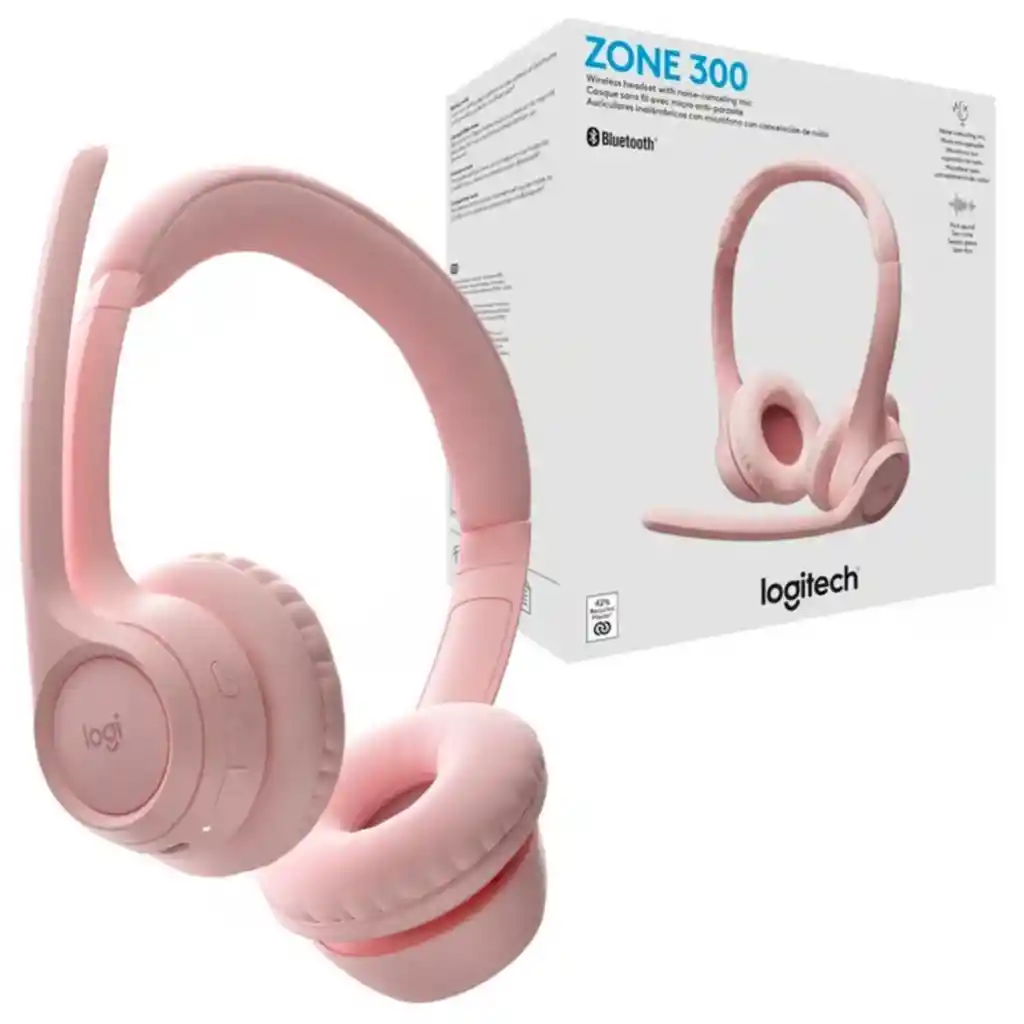 Auriculares Inalámbricos Logitech Premium Zone 300 Color Rosado