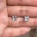 Aretes Tipo Diamante Cuadrados Medianos 0.6 Cm Fantasia