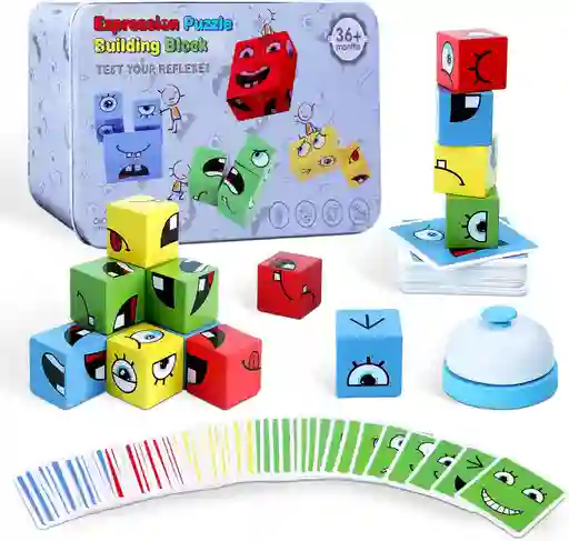 Juego Cubo Rubik Caritas Puzzle Face Cambio De Emociones Estructura Multicolor