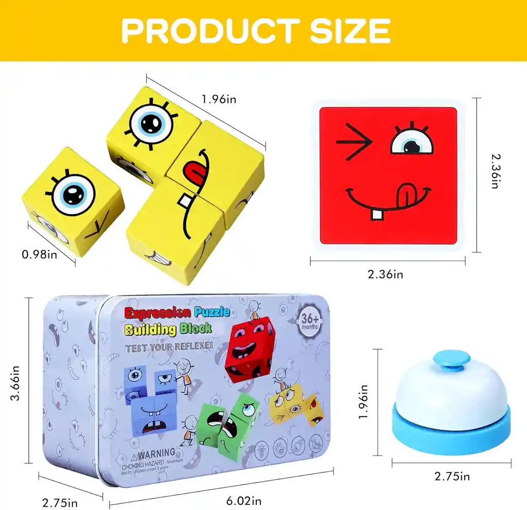 Juego Cubo Rubik Caritas Puzzle Face Cambio De Emociones Estructura Multicolor