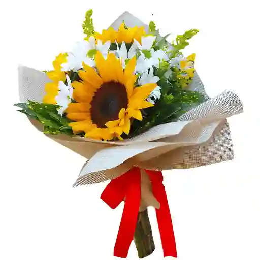 Bouquet De Girasoles Y Margaritas