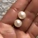 Aretes Tipo Perla Redondos Grandes 0.8 Cm Fantasia