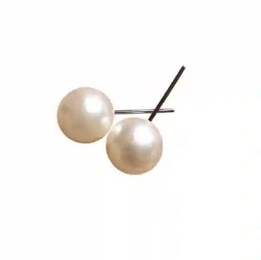 Aretes Tipo Perla Redondos Grandes 0.8 Cm Fantasia