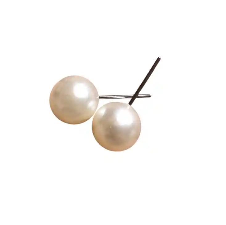 Aretes Tipo Perla Redondos Grandes 0.8 Cm Fantasia