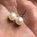 Aretes Tipo Perla Redondos Grandes 0.8 Cm Fantasia