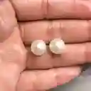 Aretes Tipo Perla Redondos Grandes 0.8 Cm Fantasia