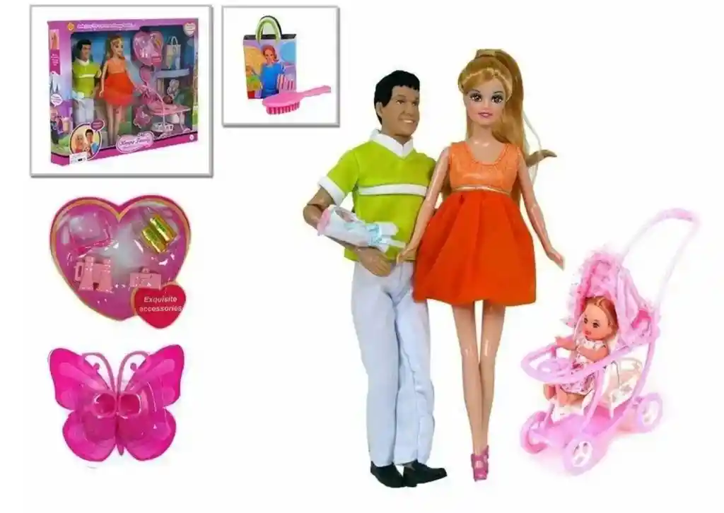 Muñeca Defa Lucy Familia Feliz Con Accesorios