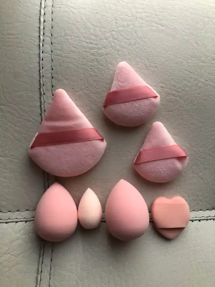 Esponjas De Maquillaje Kit 7 Piezas Rosadas