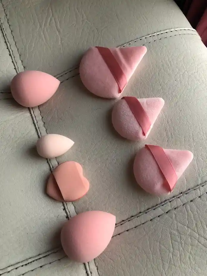 Esponjas De Maquillaje Kit 7 Piezas Rosadas
