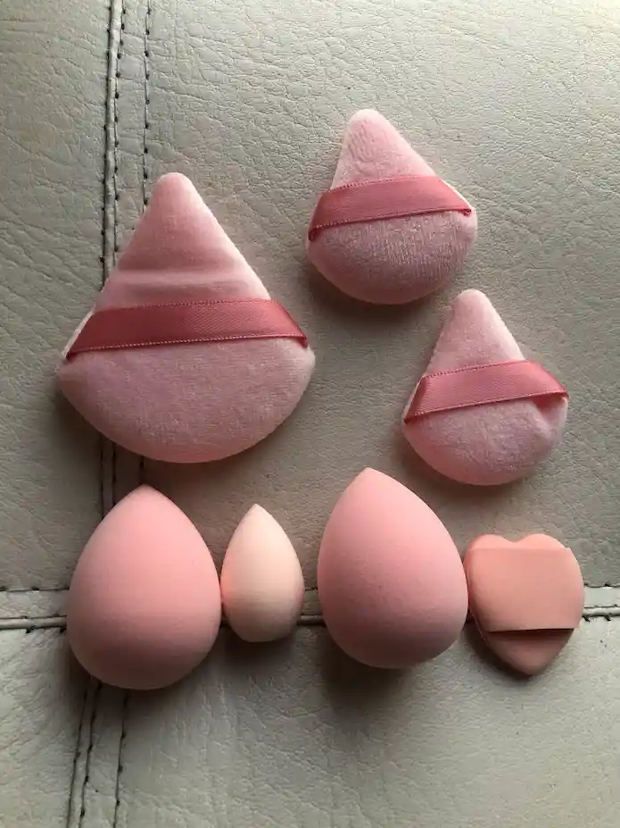 Esponjas De Maquillaje Kit 7 Piezas Rosadas