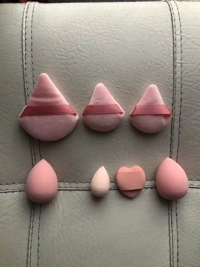 Esponjas De Maquillaje Kit 7 Piezas Rosadas