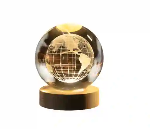 Lámpara Esfera De Cristal Planeta Tierra