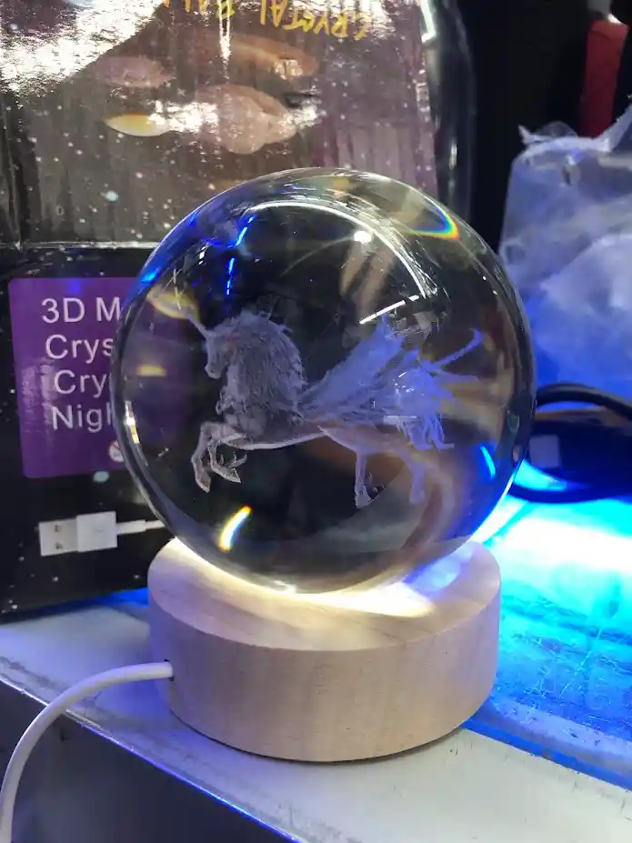 Lámpara Esfera De Cristal Pegaso