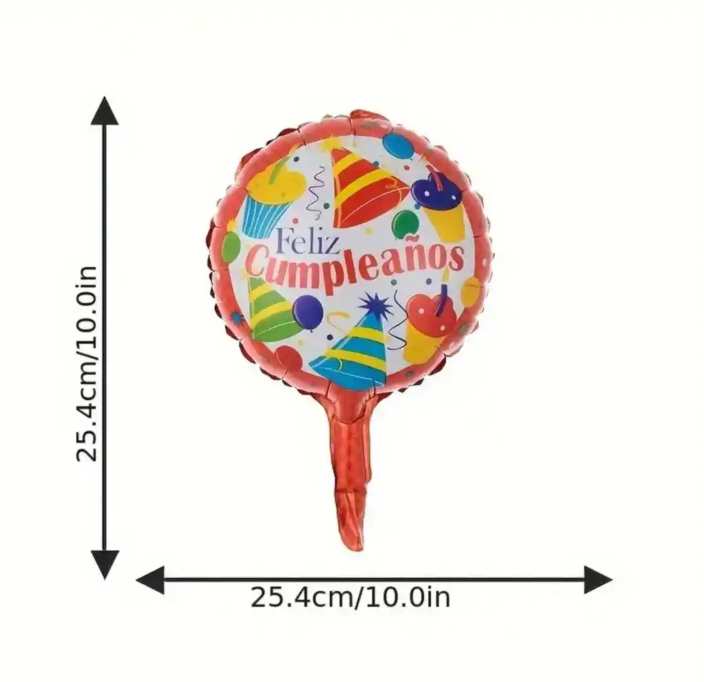 Globo Metalizado "feliz Cumpleaños" De 10″