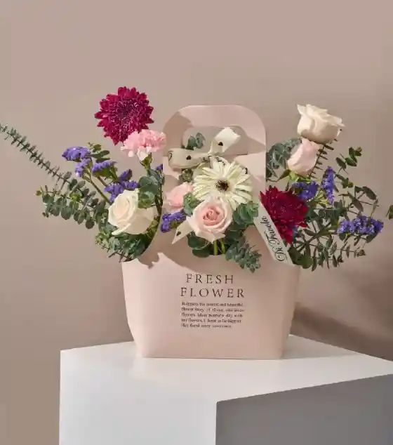 Flores Mamá: Bolso Aurora Magenta. Flores Colores Lila Y Morado