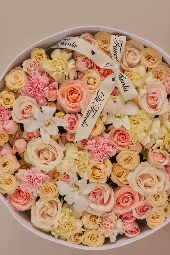 Caja De Flores Madre Luxury Cilindro Inicio De Primavera. Orquídeas, Mini Rosas, Rosas Luxury Flowers