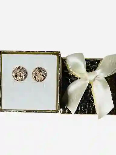 Aretes En Rodio Con Imagen Religiosa