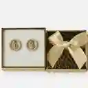 Aretes En Rodio Con Diseño Ovalado Y Virgen