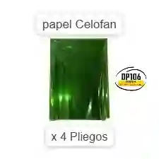 Papel Celofan Verde X 4 Und